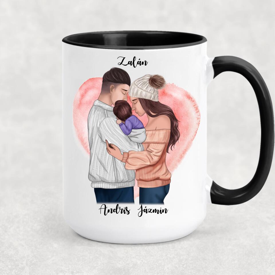 Egyedi bögre szülőknek - pár kisbabával