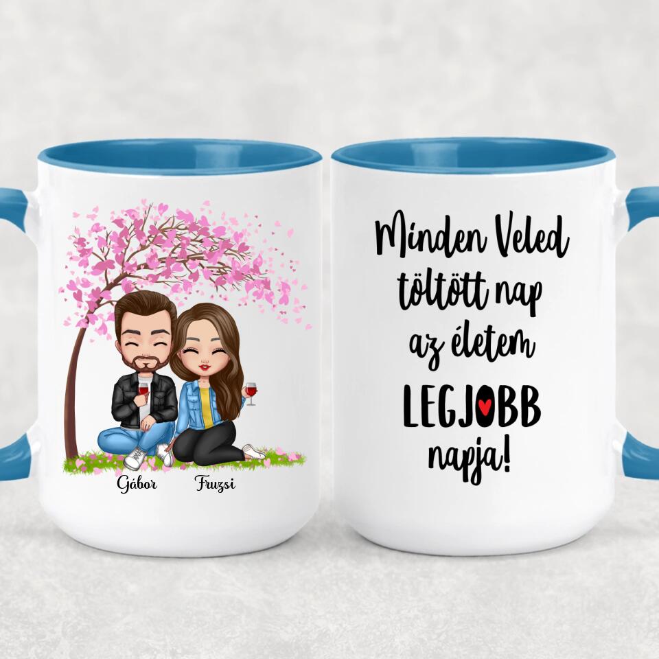 Egyedi szerelmes bögre Chibi karakterekkel