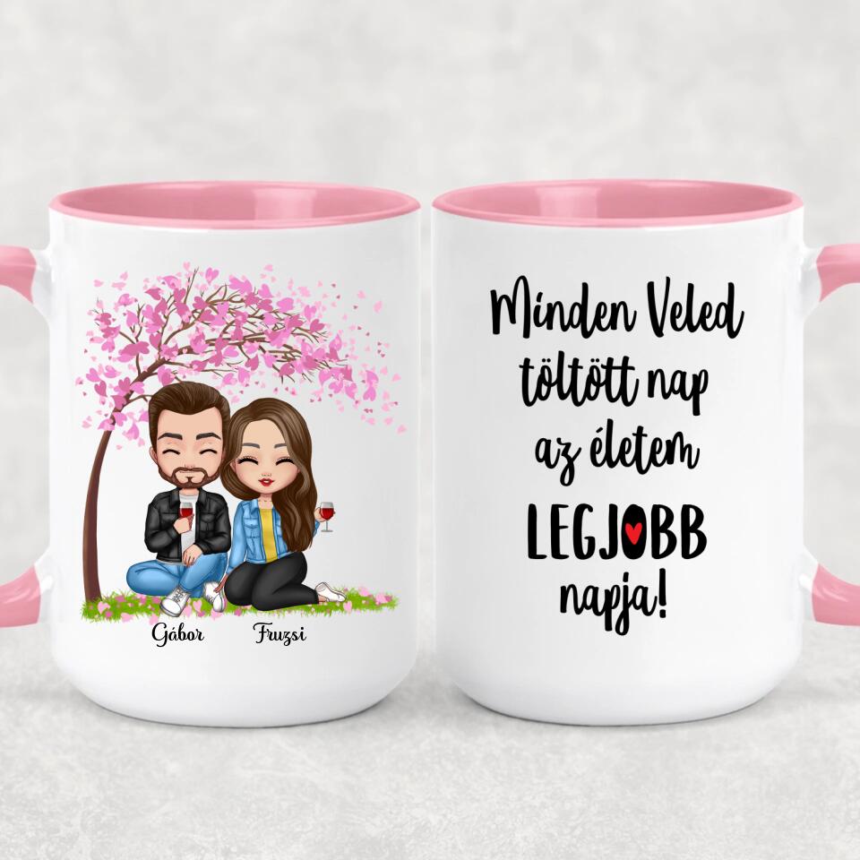 Egyedi szerelmes bögre Chibi karakterekkel