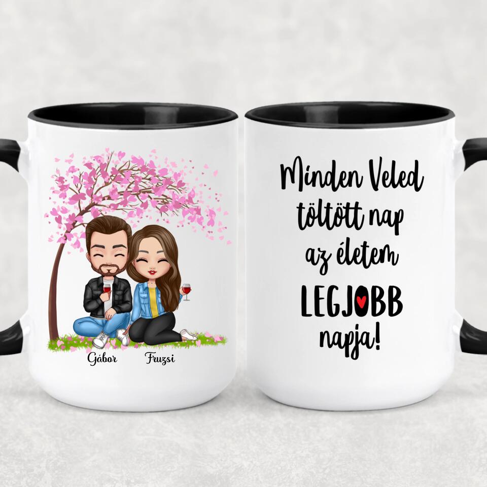 Egyedi szerelmes bögre Chibi karakterekkel