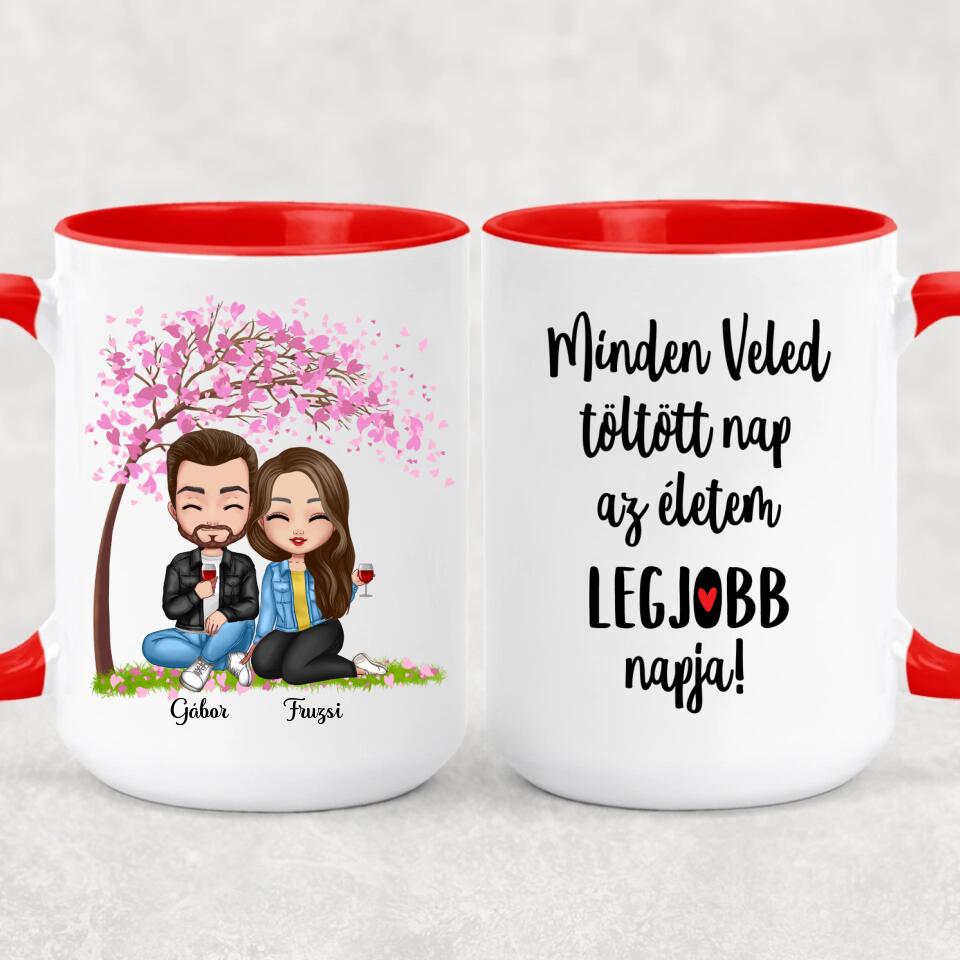 Egyedi szerelmes bögre Chibi karakterekkel