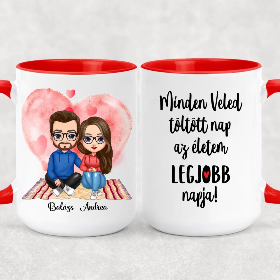 Egyedi bögre szerelmeseknek - Chibi pár