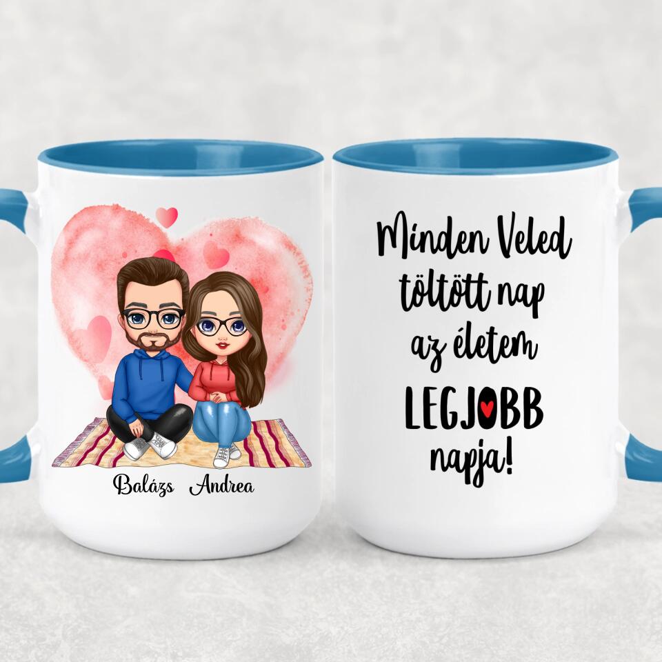Egyedi bögre szerelmeseknek - Chibi pár