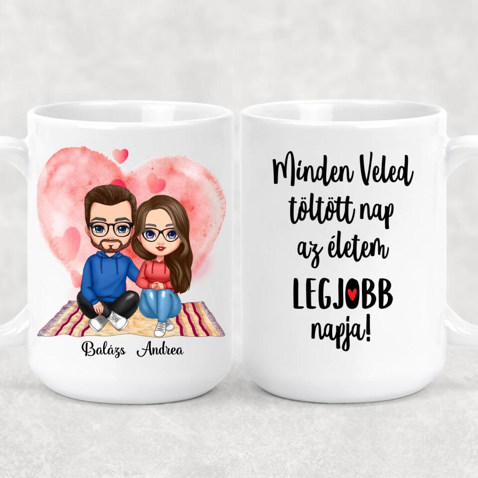 Egyedi bögre szerelmeseknek - Chibi pár