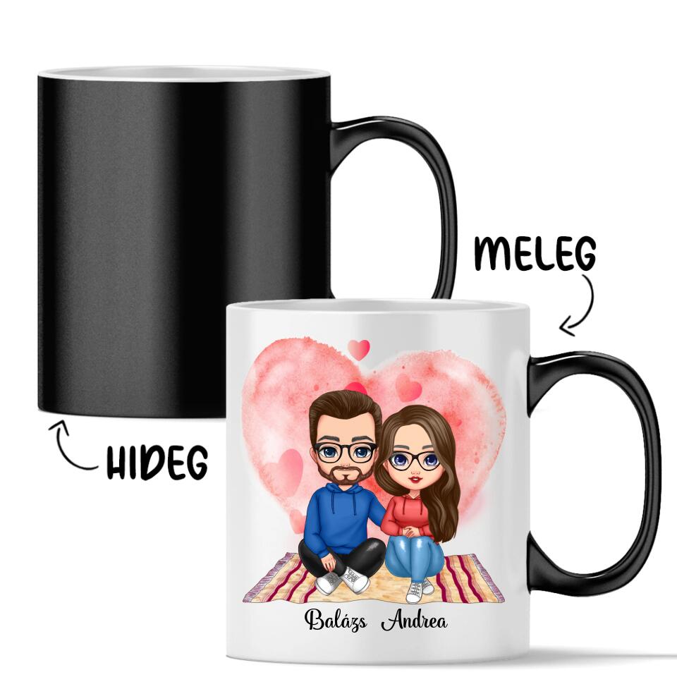 Egyedi bögre szerelmeseknek - Chibi pár