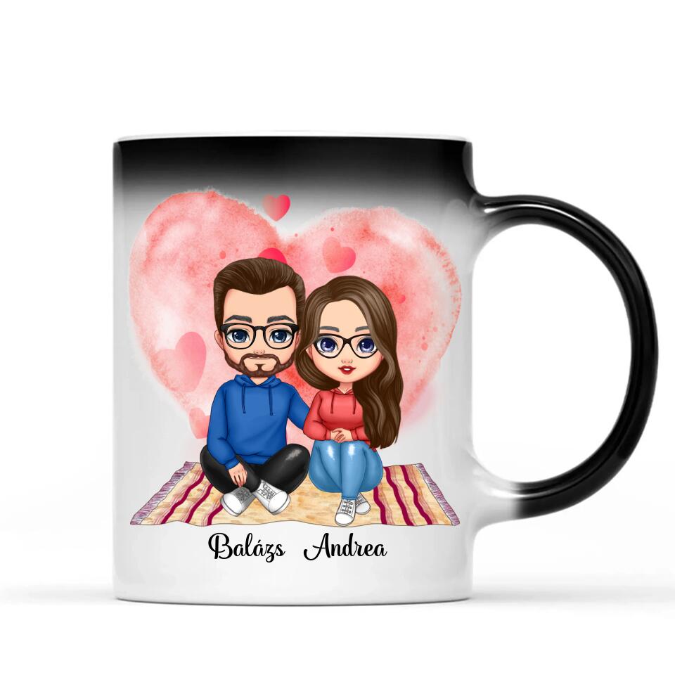 Egyedi bögre szerelmeseknek - Chibi pár