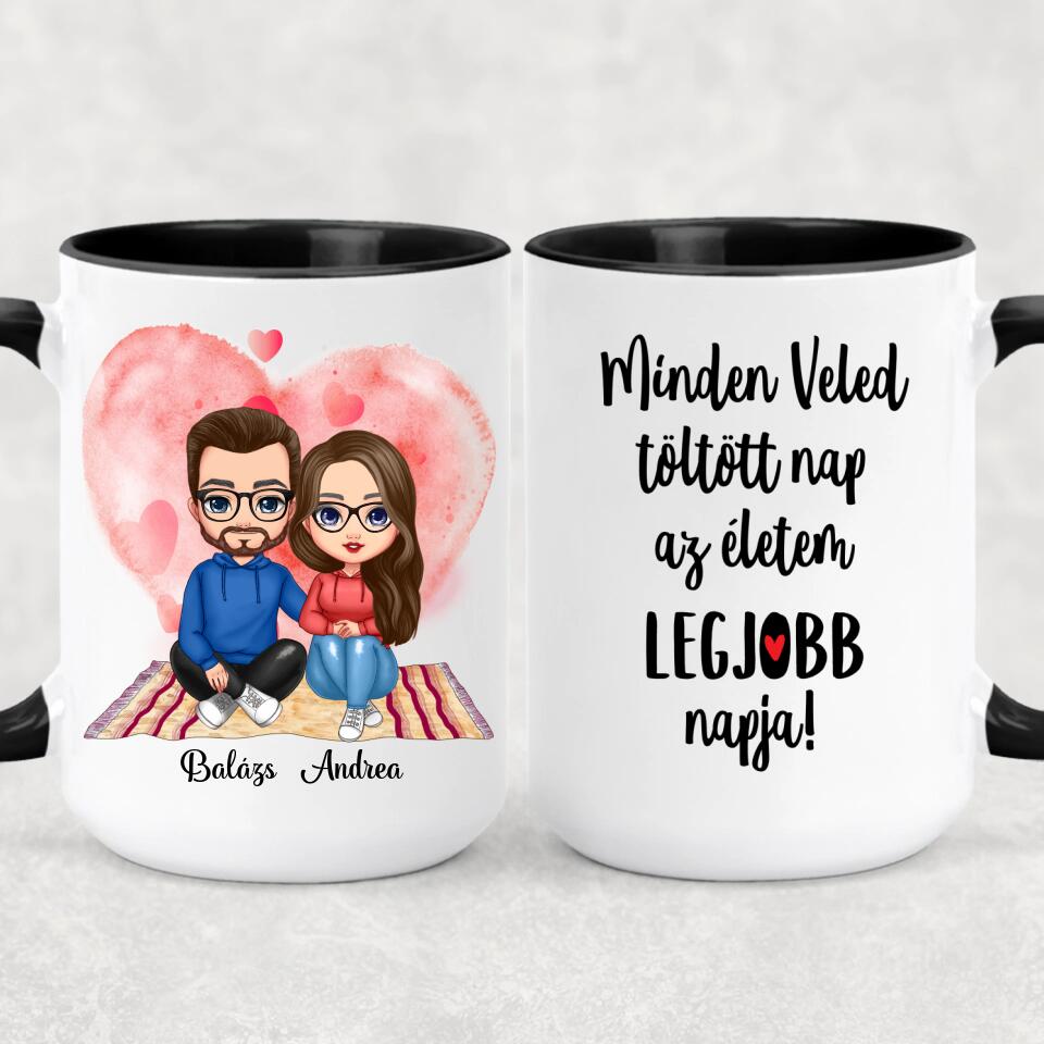 Egyedi bögre szerelmeseknek - Chibi pár