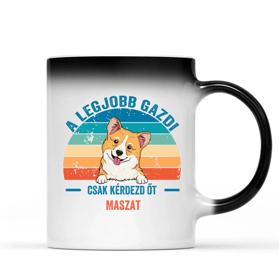 A legjobb gazdi - egyedi kutyás bögre, akár 4 kutyával