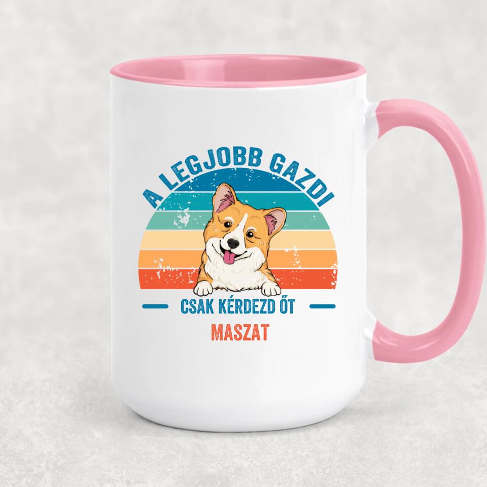 A legjobb gazdi - egyedi kutyás bögre, akár 4 kutyával