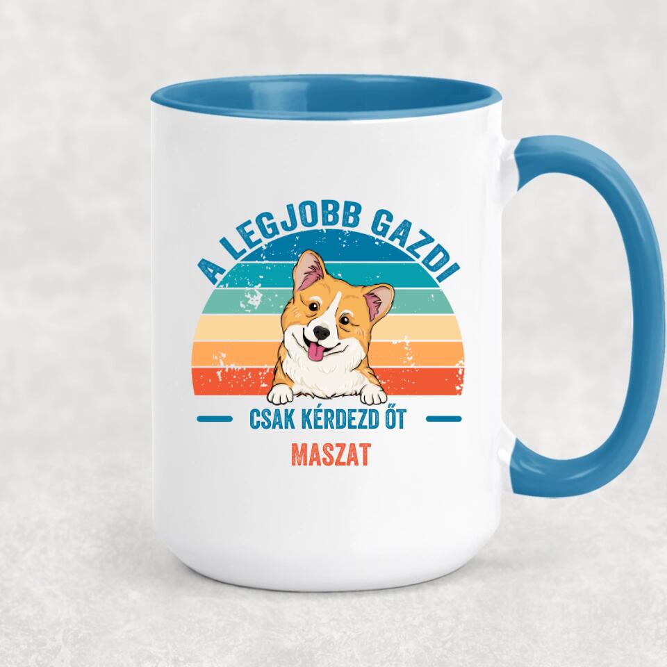 A legjobb gazdi - egyedi kutyás bögre, akár 4 kutyával