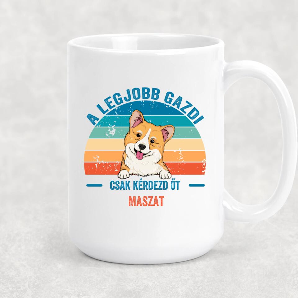 A legjobb gazdi - egyedi kutyás bögre, akár 4 kutyával