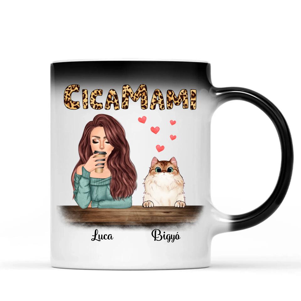 Egyedi macskás bögre, akár 4 cicával