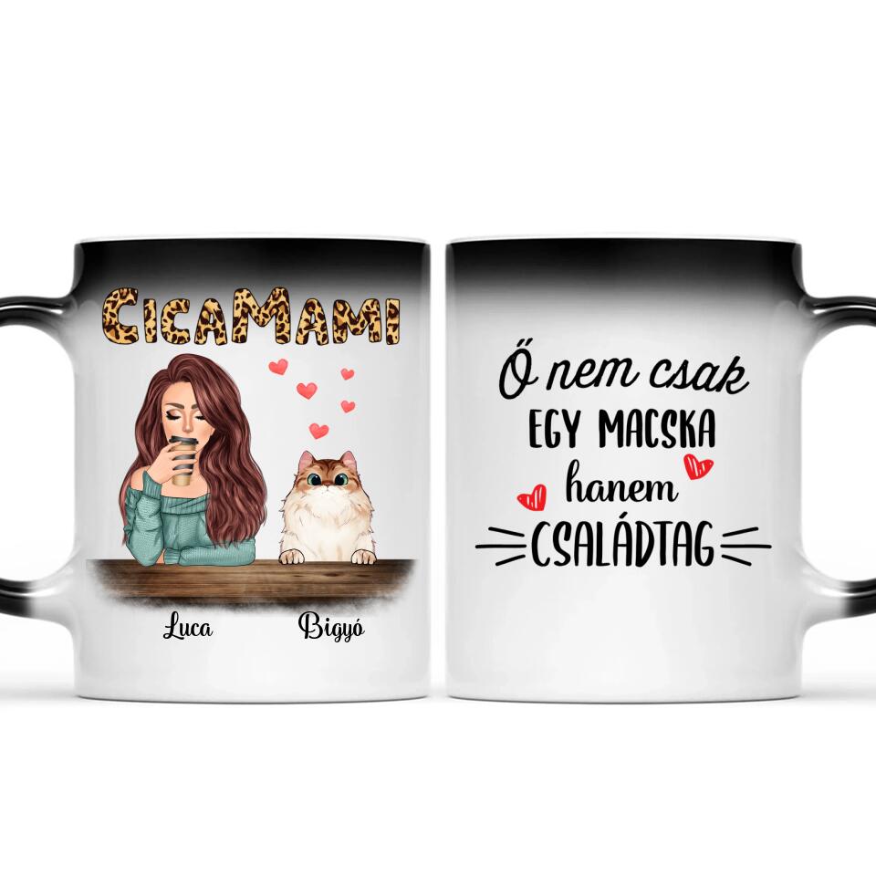 Egyedi macskás bögre, akár 4 cicával