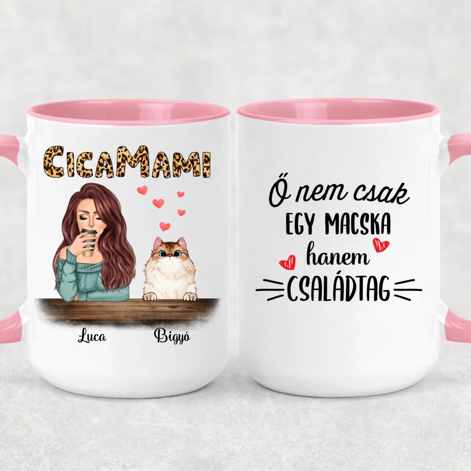 Egyedi macskás bögre, akár 4 cicával