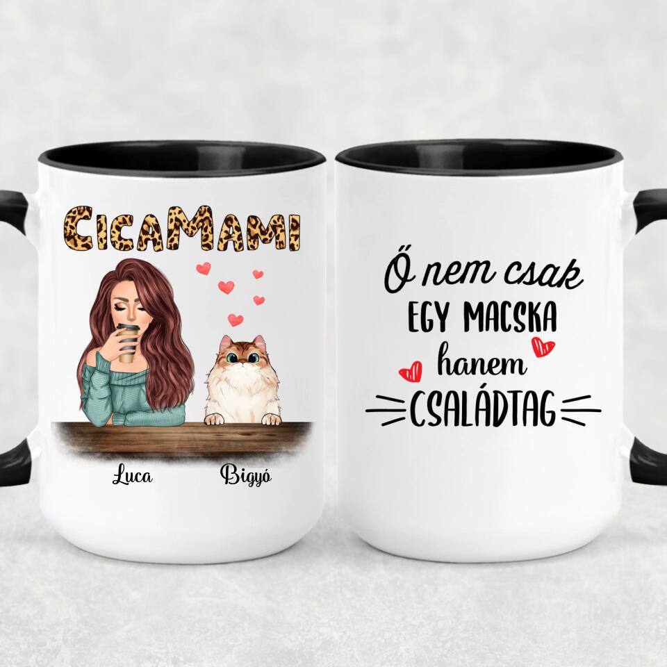 Egyedi macskás bögre, akár 4 cicával