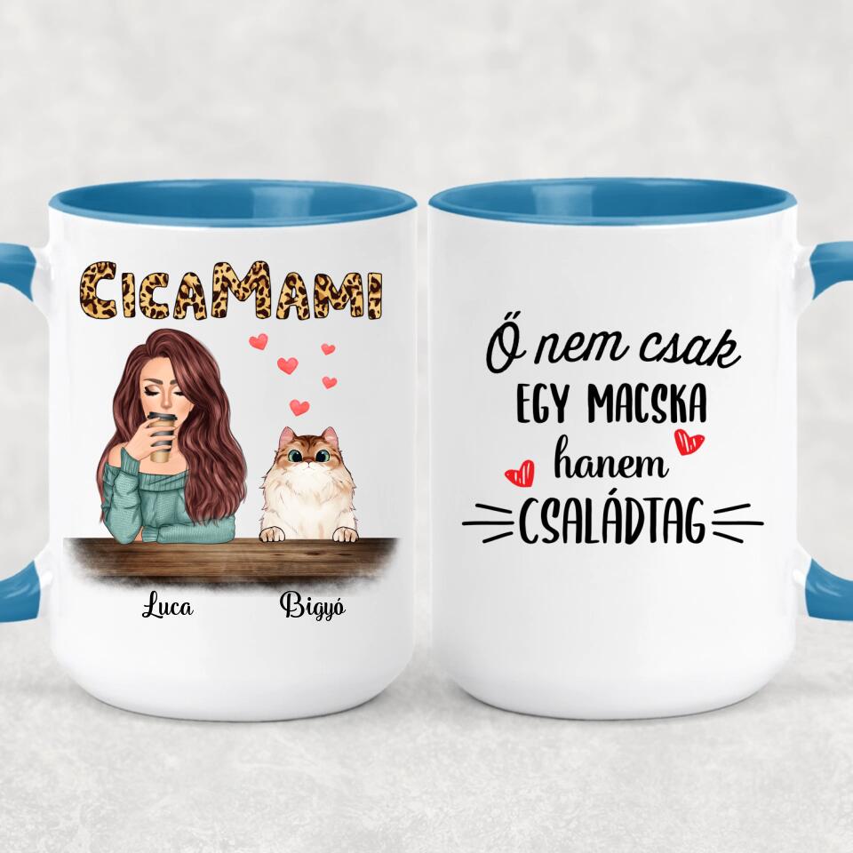 Egyedi macskás bögre, akár 4 cicával