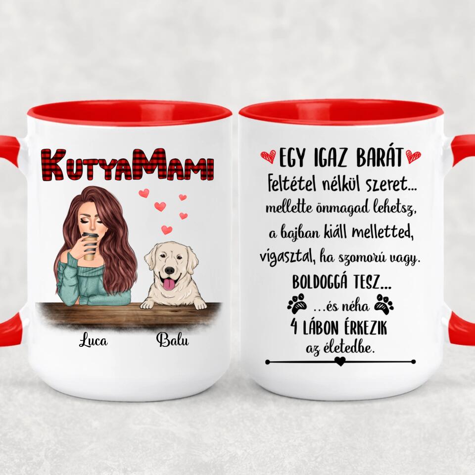 Egyedi kutyás bögre, akár 4 kutyussal