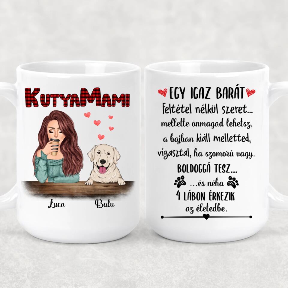 Egyedi kutyás bögre, akár 4 kutyussal