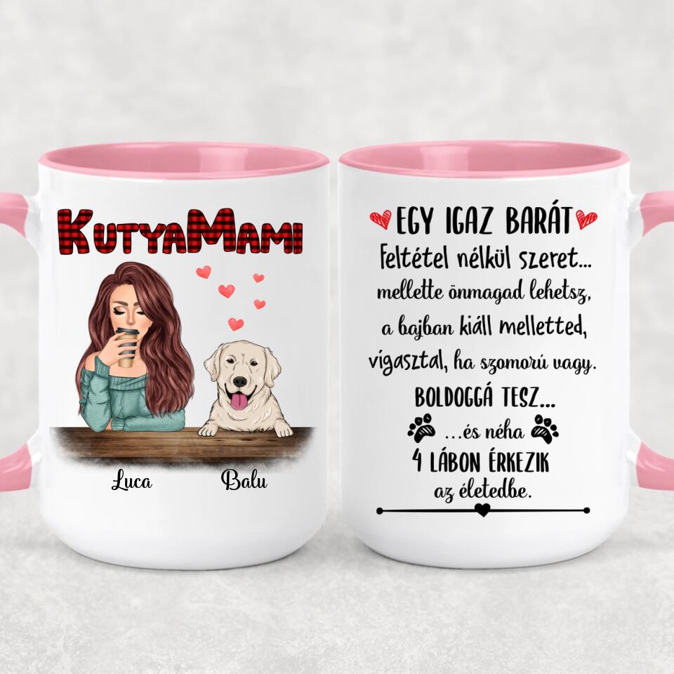 Egyedi kutyás bögre, akár 4 kutyussal