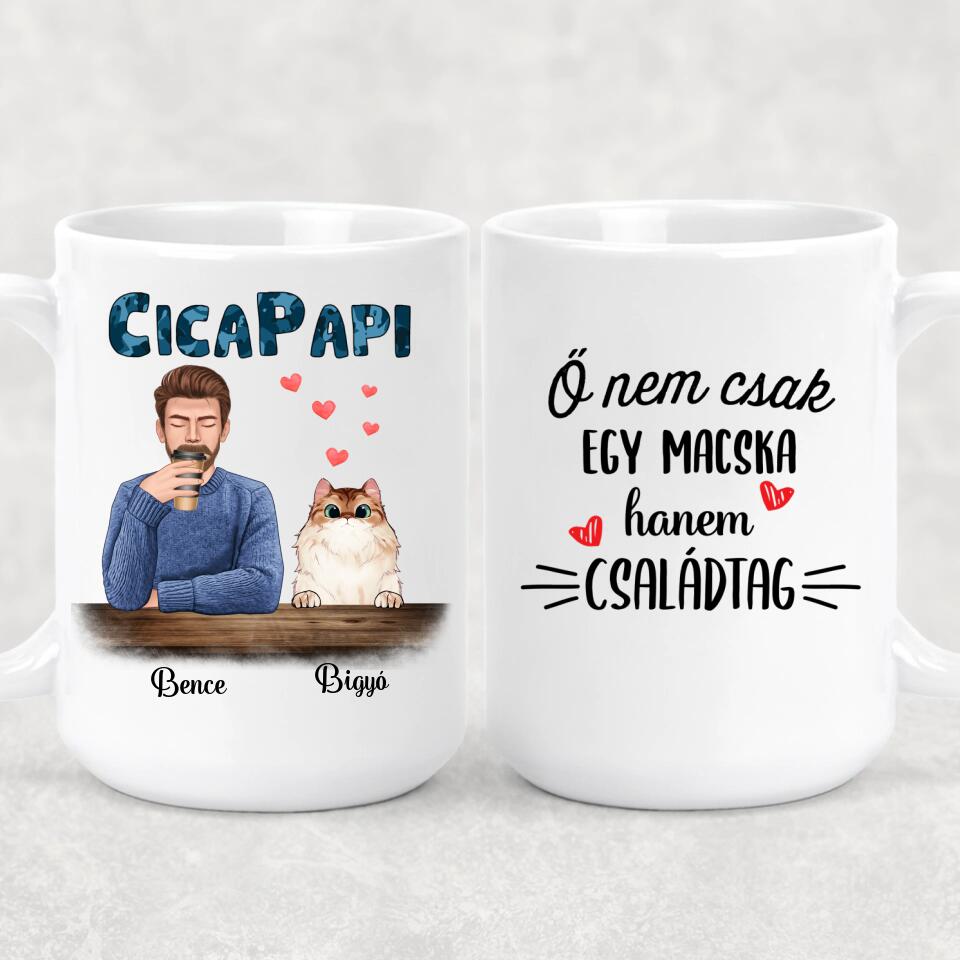 Egyedi macskás bögre, akár 4 cicával - cicapapi