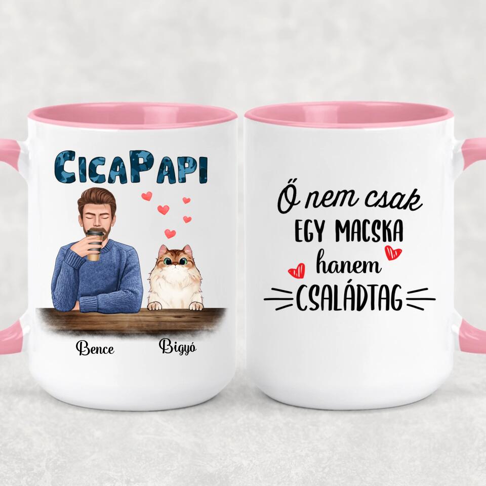 Egyedi macskás bögre, akár 4 cicával - cicapapi