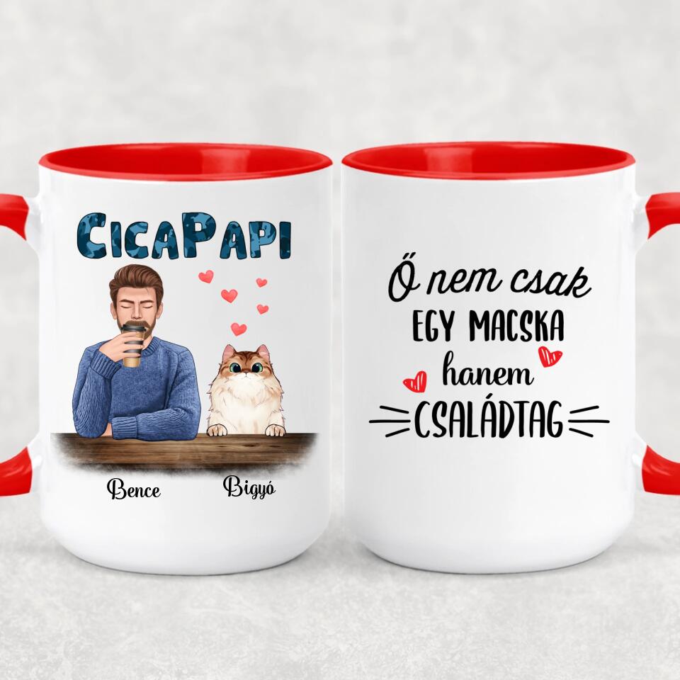 Egyedi macskás bögre, akár 4 cicával - cicapapi