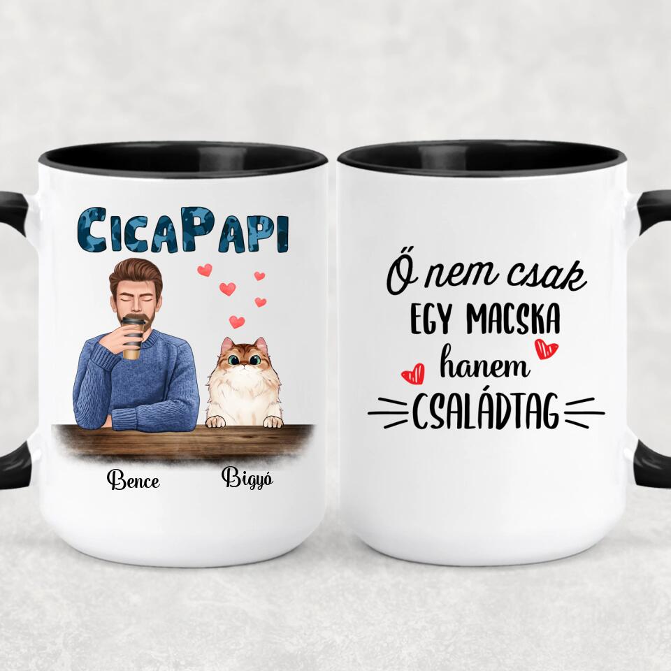 Egyedi macskás bögre, akár 4 cicával - cicapapi