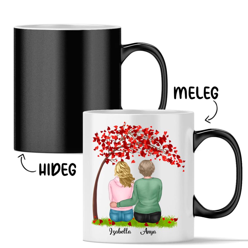 Egyedi bögre édesanyáknak - lányok a fa alatt