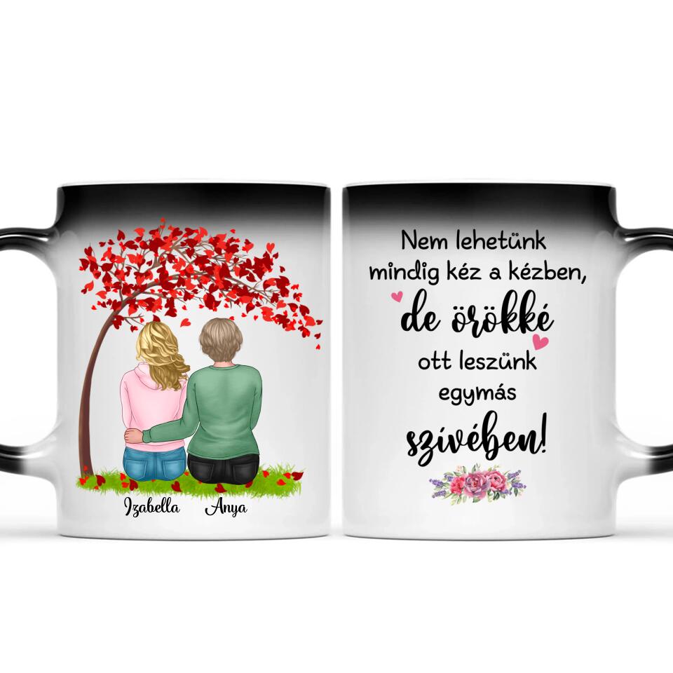 Egyedi bögre édesanyáknak - lányok a fa alatt