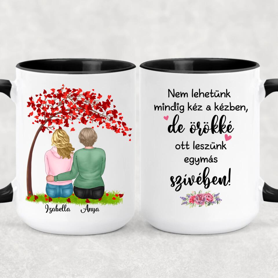 Egyedi bögre édesanyáknak - lányok a fa alatt