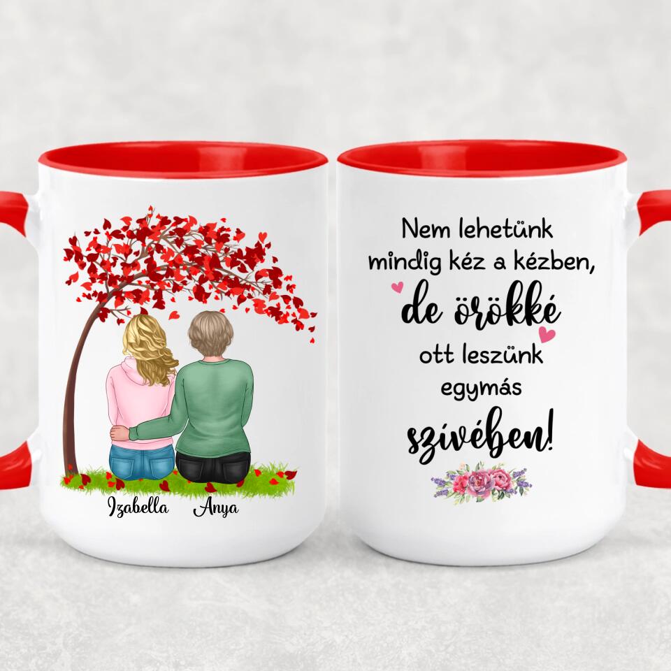 Egyedi bögre édesanyáknak - lányok a fa alatt
