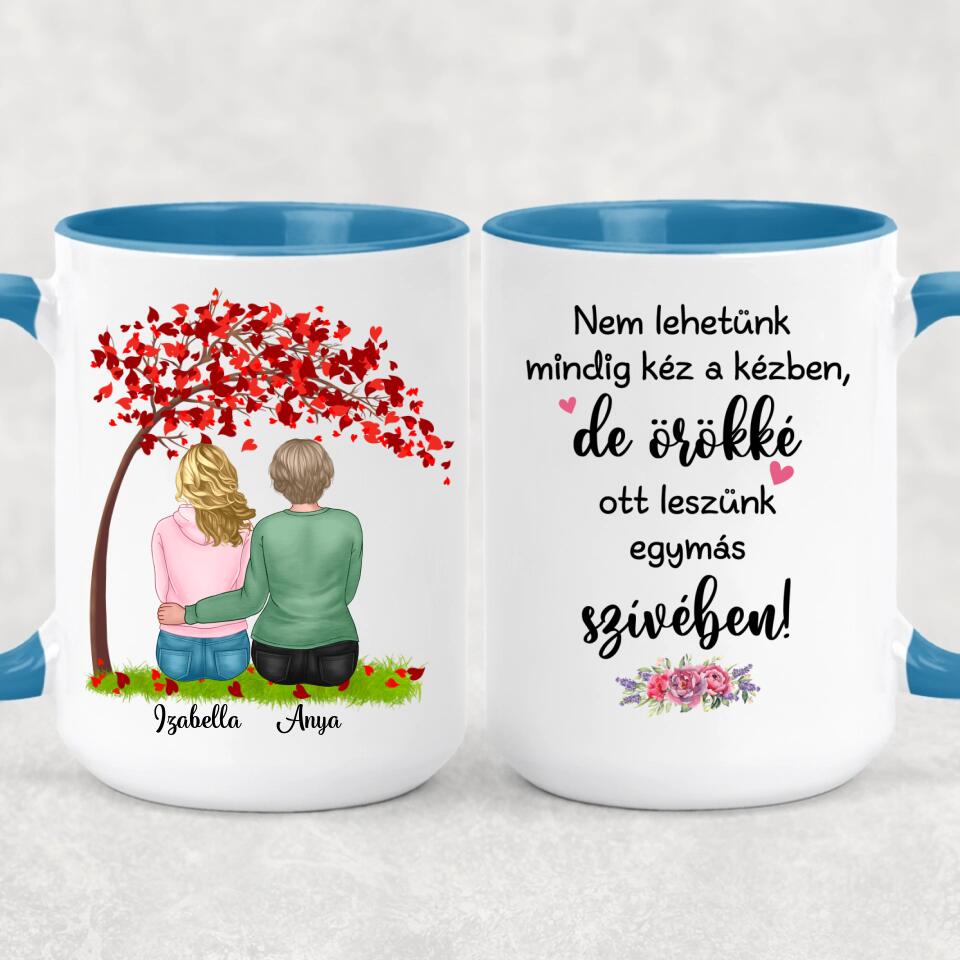 Egyedi bögre édesanyáknak - lányok a fa alatt