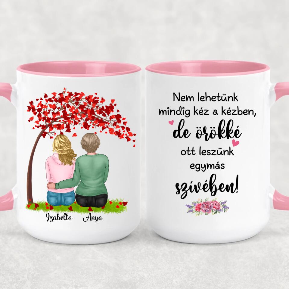 Egyedi bögre édesanyáknak - lányok a fa alatt