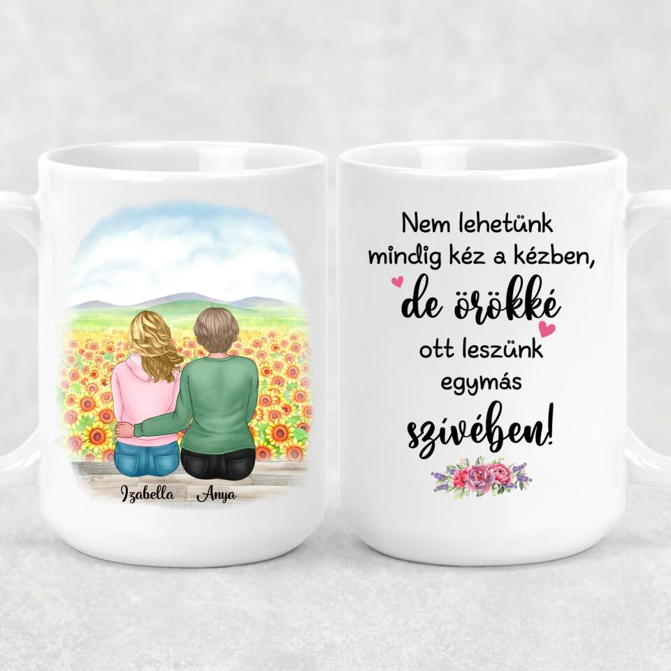 Egyedi bögre édesanyáknak - anya és lánya