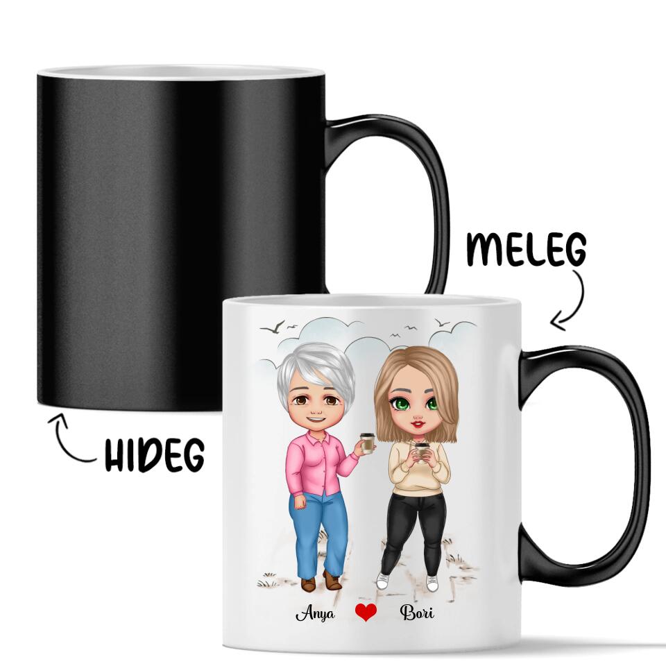 Egyedi bögre édesanyáknak - chibi lányok