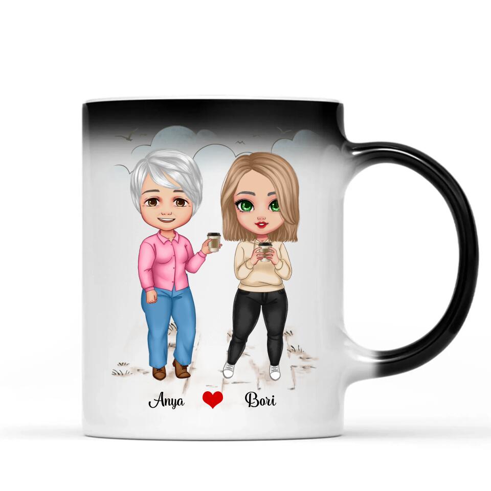 Egyedi bögre édesanyáknak - chibi lányok