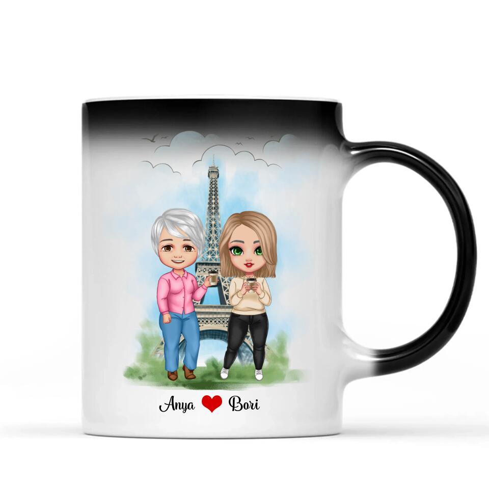 Anyák napi bögre - lányok az Eiffel toronynál