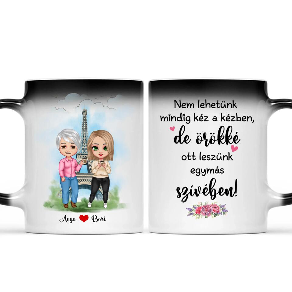 Anyák napi bögre - lányok az Eiffel toronynál