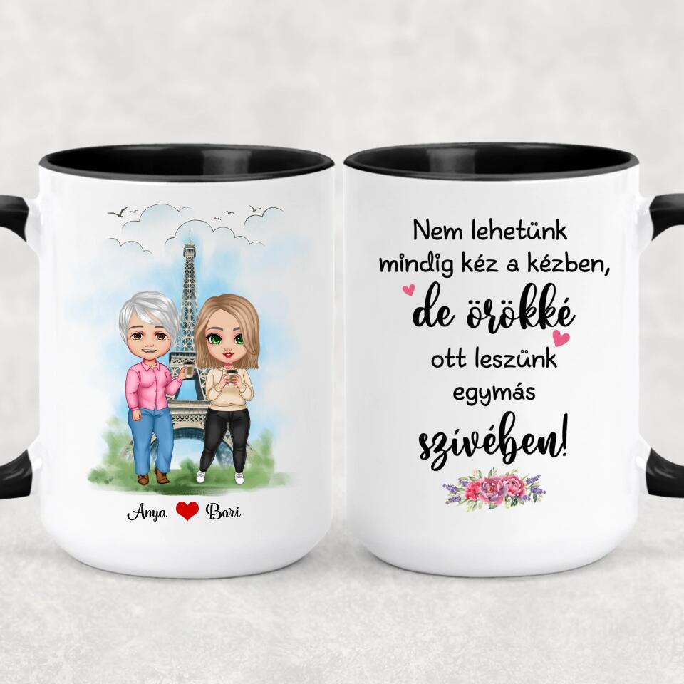 Anyák napi bögre - lányok az Eiffel toronynál