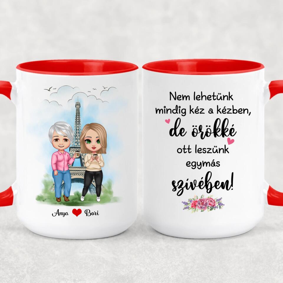 Anyák napi bögre - lányok az Eiffel toronynál