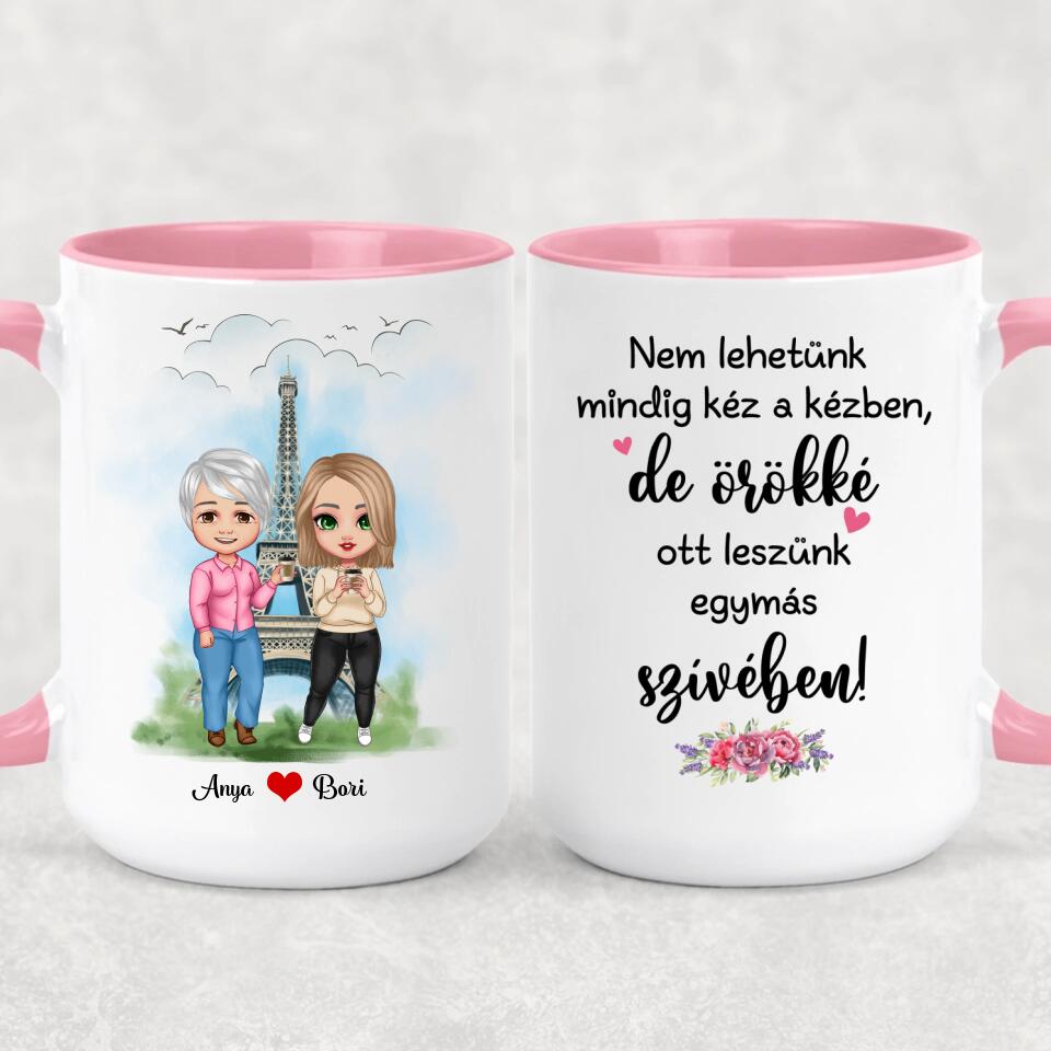 Anyák napi bögre - lányok az Eiffel toronynál