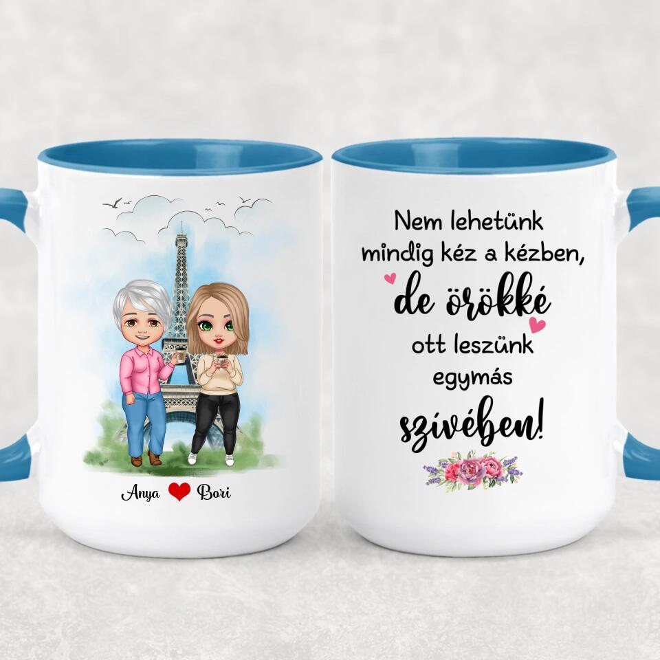 Anyák napi bögre - lányok az Eiffel toronynál