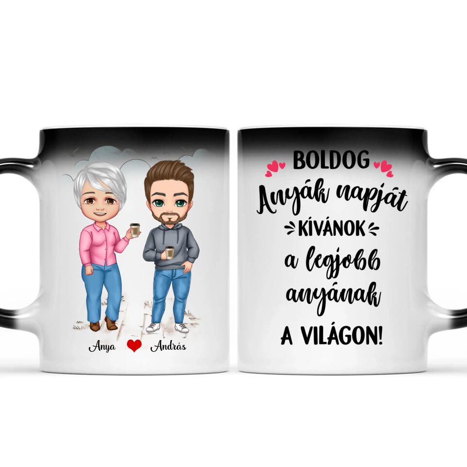 Anyák napi bögre - édesanya és fia