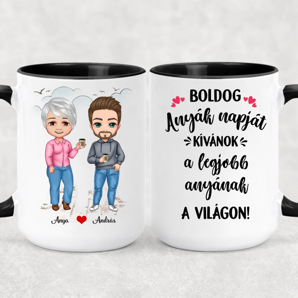 Anyák napi bögre - édesanya és fia