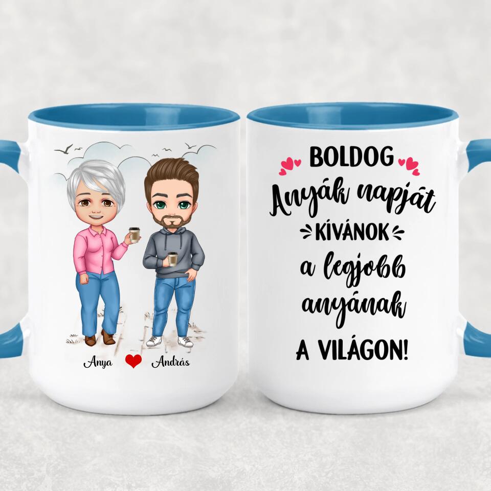 Anyák napi bögre - édesanya és fia