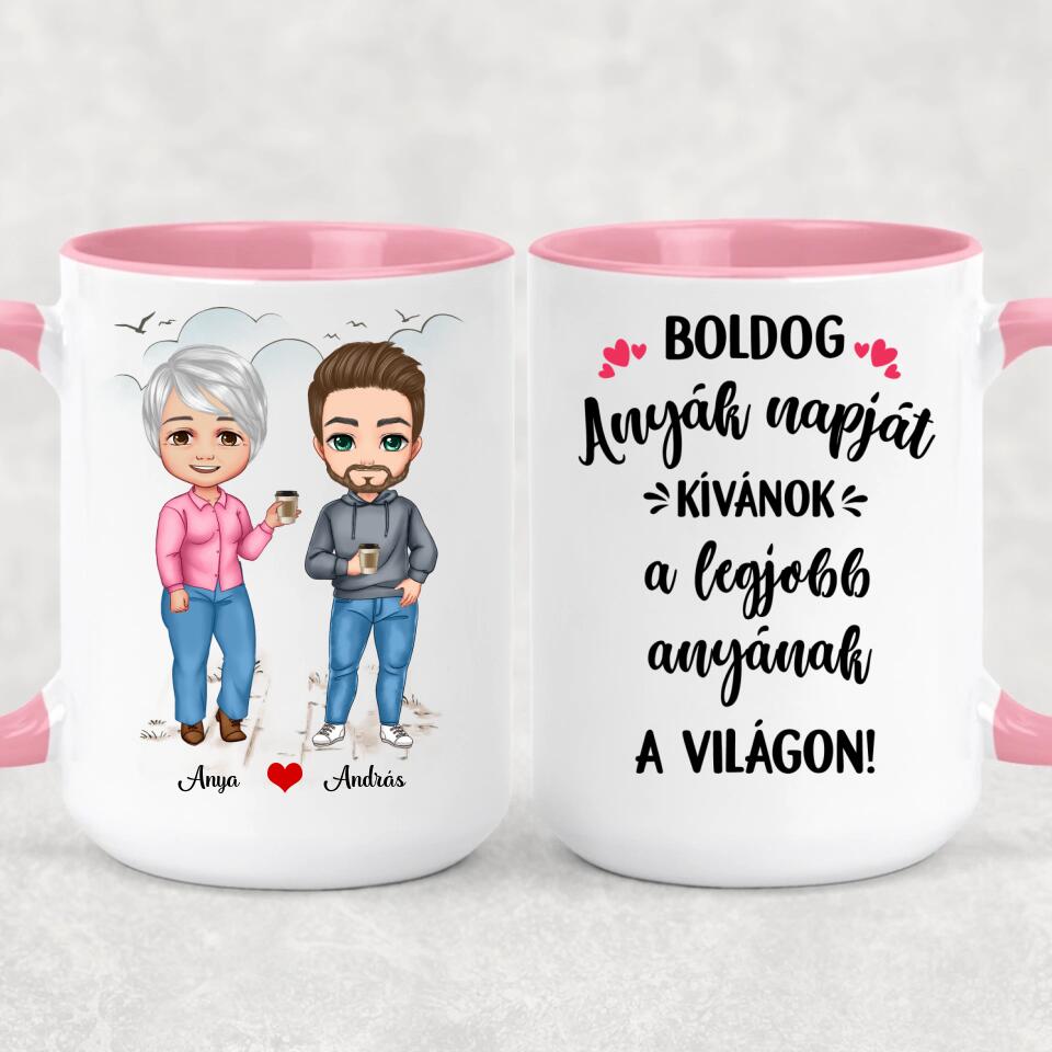 Anyák napi bögre - édesanya és fia
