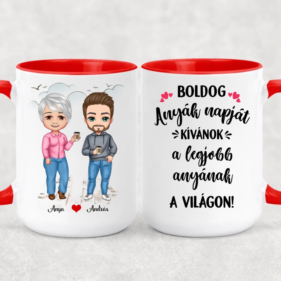 Anyák napi bögre - édesanya és fia