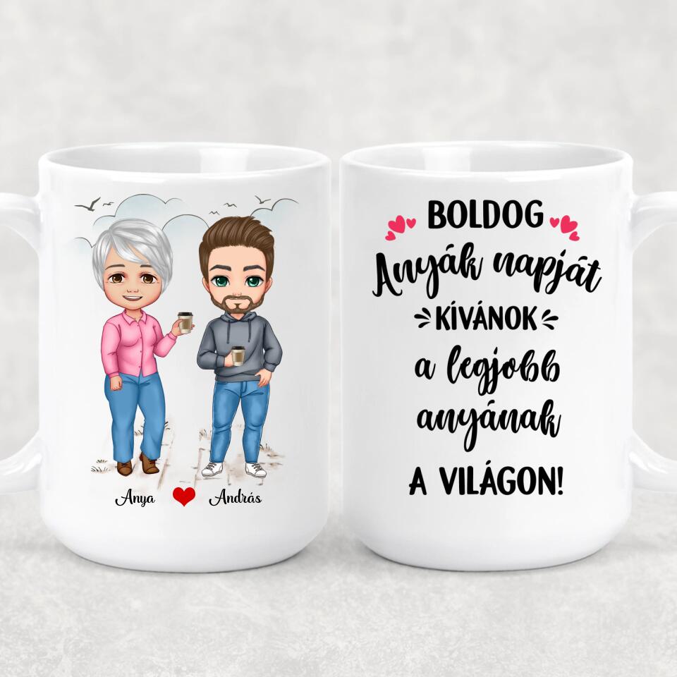 Anyák napi bögre - édesanya és fia