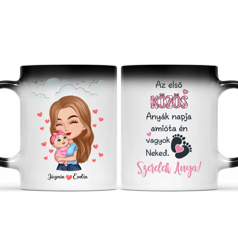 Egyedi bögre édesanyáknak - anyuka kisgyermekkel