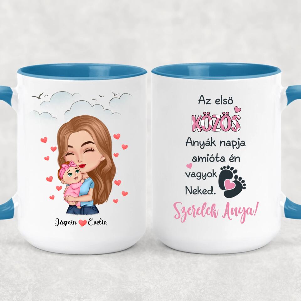 Egyedi bögre édesanyáknak - anyuka kisgyermekkel